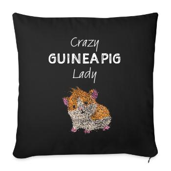 Cochon d’Inde Lady Cochon d’Inde Animal de compagnie - Housse de coussin décorative 45 x 45 cm - noir - Devant