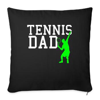 papa tennis - Housse de coussin décorative 45 x 45 cm - noir - Devant