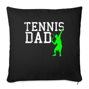 papa tennis - Housse de coussin décorative 45 x 45 cm - noir - Devant