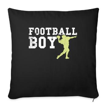 garçon de football - Housse de coussin décorative 45 x 45 cm - noir - Devant