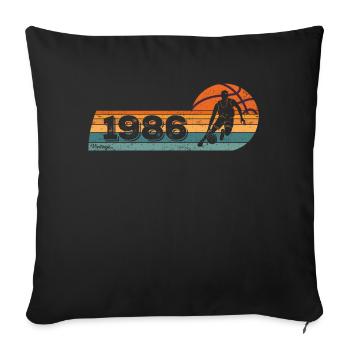 Joueur de basket-ball né en 1986 Anniversaire - Housse de coussin décorative 45 x 45 cm - noir - Devant