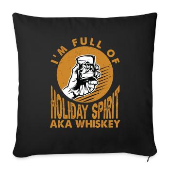 Je suis plein d’ de vacances - AKA Whiskey - Housse de coussin décorative 45 x 45 cm - noir - Devant