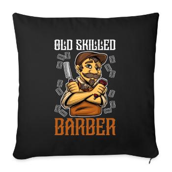 Barbershop Hairdresser Old Skilled Barber - Sofa pillowcase 17,3'' x 17,3'' (45 x 45 cm) - black - Front