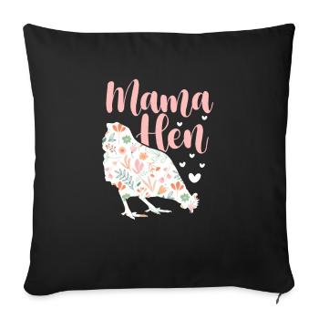Poulet Farm Volaille Coq Poulets Cadeau - Housse de coussin décorative 45 x 45 cm - noir - Devant