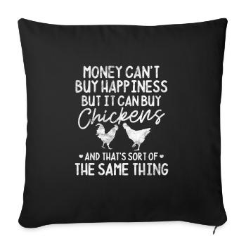 Poulet - Housse de coussin décorative 45 x 45 cm - noir - Devant