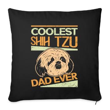 Shih Tzu Papa | Propriétaire Chien Propriétaire Cadeau - Housse de coussin décorative 45 x 45 cm - noir - Devant