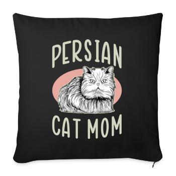 Perserkatze Katzenmama Katzenbesitzer Geschenk - Sofakissenbezug 45 x 45 cm - Schwarz - Vorne