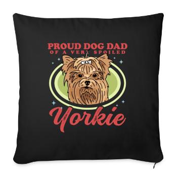 Yorkie Papa | Yorkshire Terrier Dog Cadeau - Housse de coussin décorative 45 x 45 cm - noir - Devant