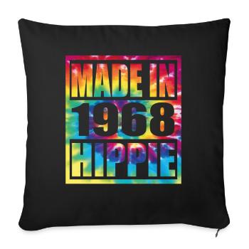 Hippie Birthday 1968 - Sofa pillowcase 17,3'' x 17,3'' (45 x 45 cm) - black - Front