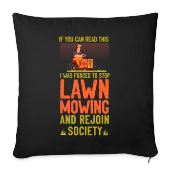 Lawn Mower Mowing Dad Father - Sofa pillowcase 17,3'' x 17,3'' (45 x 45 cm) - black - Front