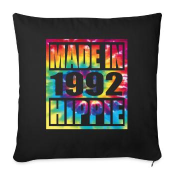 Hippie Birthday 1992 - Sofa pillowcase 17,3'' x 17,3'' (45 x 45 cm) - black - Front