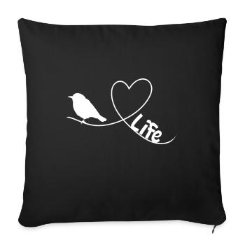 Motif d’observation des oiseaux pour les ornithologues amateurs - Housse de coussin décorative 45 x 45 cm - noir - Devant