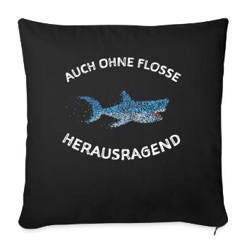 Grosser Weisser Hai Haifisch Wale Walhai - Sofakissenbezug 45 x 45 cm - Schwarz - Vorne