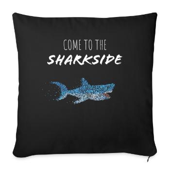 Sharkside Shark Sharks Shark Whales Whale Shark - Sofa pillowcase 17,3'' x 17,3'' (45 x 45 cm) - black - Front