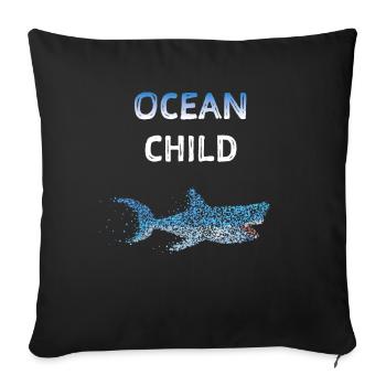 Ocean Child Hai Haifische Taucher Ozean - Sofakissenbezug 45 x 45 cm - Schwarz - Vorne