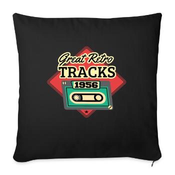 Great Retro Tracks 1956 Cassette Vintage - Housse de coussin décorative 45 x 45 cm - noir - Devant