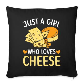 Juste une fille qui aime le fromage Cheesy Cheese Food - Housse de coussin décorative 45 x 45 cm - noir - Devant