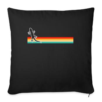 Lézard Rétro - Housse de coussin décorative 45 x 45 cm - noir - Devant