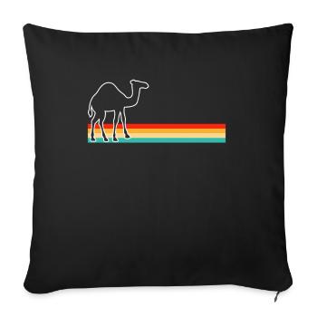 Dromadaire rétro - Housse de coussin décorative 45 x 45 cm - noir - Devant