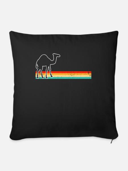 Dromedar Retro - Sofakissenbezug 45 x 45 cm - Schwarz