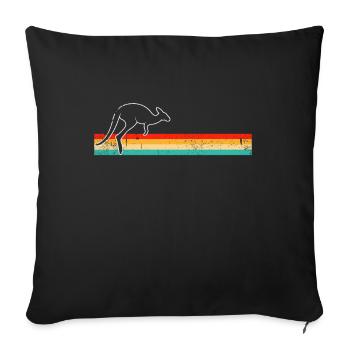 Kangourou Rétro - Housse de coussin décorative 45 x 45 cm - noir - Devant