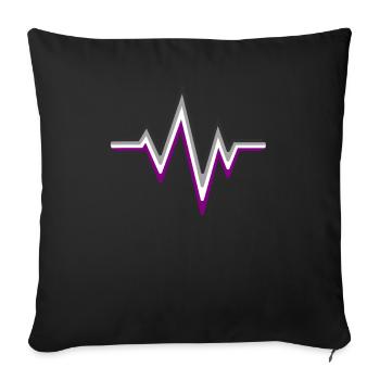 Asexual Heartbeat Ace Flag Colors Asexuality - Sofa pillowcase 17,3'' x 17,3'' (45 x 45 cm) - black - Front