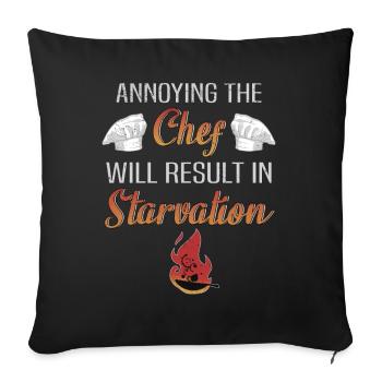 Chef restaurant drôle disant chef de cuisine - Housse de coussin décorative 45 x 45 cm - noir - Devant