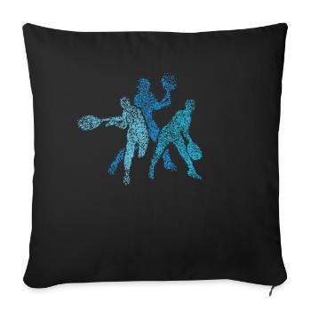 Joueur de tennis Joueur de tennis Paddleball - Housse de coussin décorative 45 x 45 cm - noir - Devant