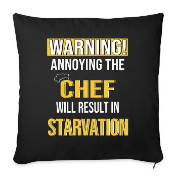 Chef Kitchen Restaurant funny saying Chef - Sofa pillowcase 17,3'' x 17,3'' (45 x 45 cm) - black - Front