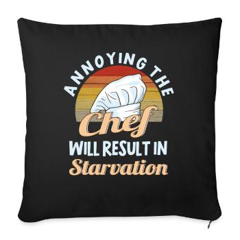 Chef Chef Kitchen Restaurant funny saying - Sofa pillowcase 17,3'' x 17,3'' (45 x 45 cm) - black - Front