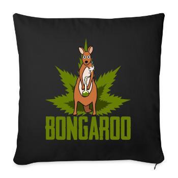 Kangourou au narguilé de chanvre Kangourous - Housse de coussin décorative 45 x 45 cm - noir - Devant