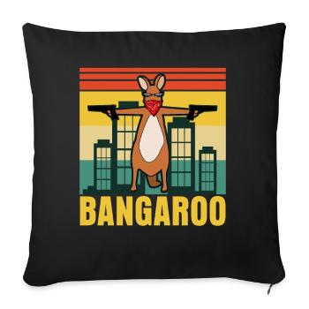 Känguru Bangaroo Kangaroo Kängurus - Sofakissenbezug 45 x 45 cm - Schwarz - Vorne