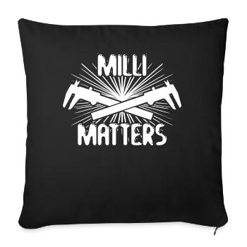 Machinistes Curseurs de mesure Millimeter Turner - Housse de coussin décorative 45 x 45 cm - noir - Devant