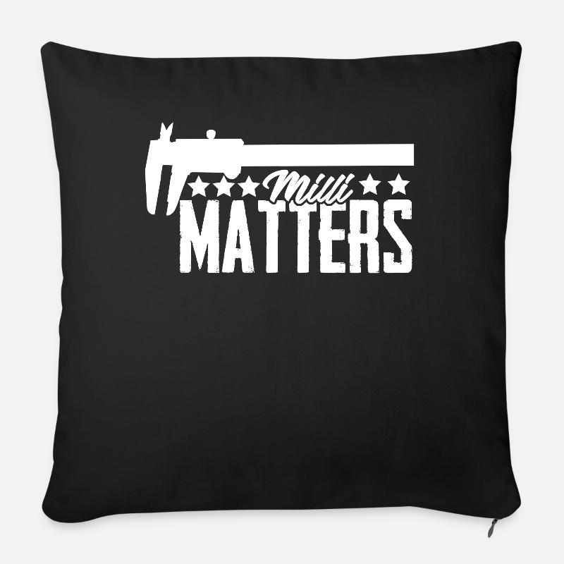 Zerspaner Messchieber Millimeter Fräser - Sofakissenbezug 45 x 45 cm - Schwarz