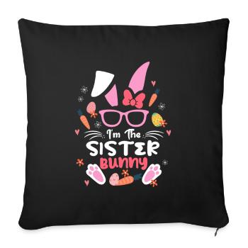 Im The Sister Rabbit Easter Rabbit Ear Sunglass - Sofakissenbezug 45 x 45 cm - Schwarz - Vorne