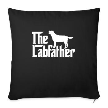 Labrador Père Lab Papa Chien Cadeau de fête des pères - Housse de coussin décorative 45 x 45 cm - noir - Devant