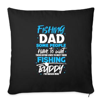 Angler Father Son Fishing Fisherman Fishing Gift - Sofa pillowcase 17,3'' x 17,3'' (45 x 45 cm) - black - Front