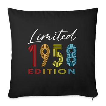 Édition limitée 1958 - Housse de coussin décorative 45 x 45 cm - noir - Devant