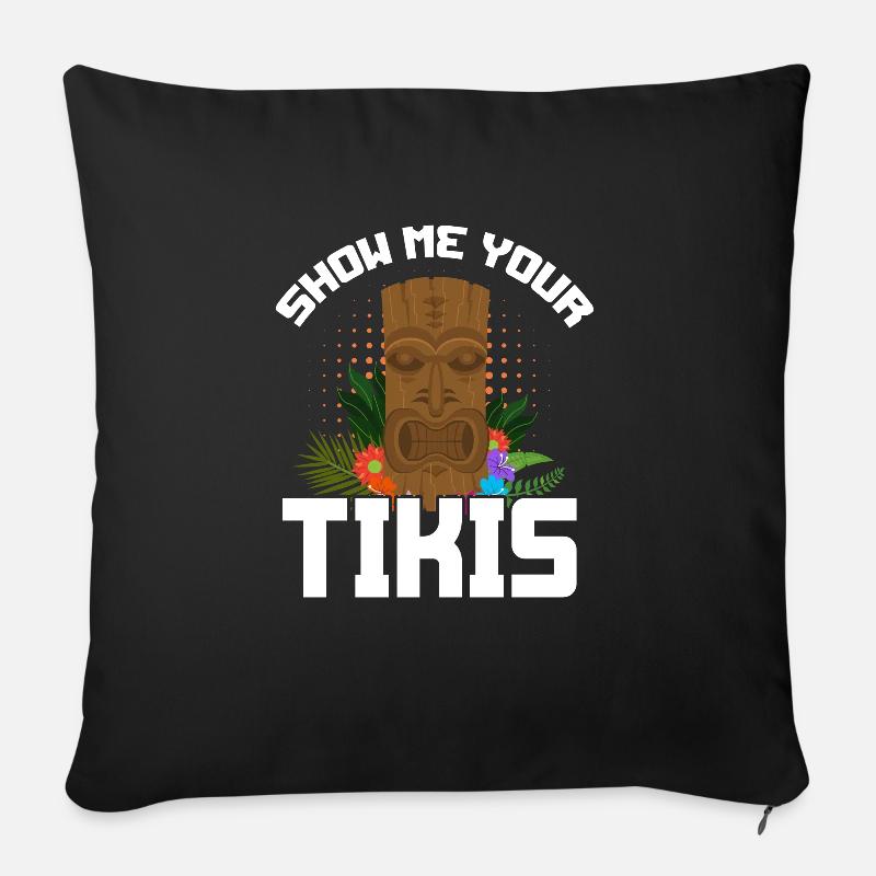 Hawaï - Housse de coussin décorative 45 x 45 cm - noir