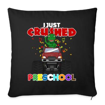 Monster Truck Dinosaur Preschool I Gift - Sofa pillowcase 17,3'' x 17,3'' (45 x 45 cm) - black - Front