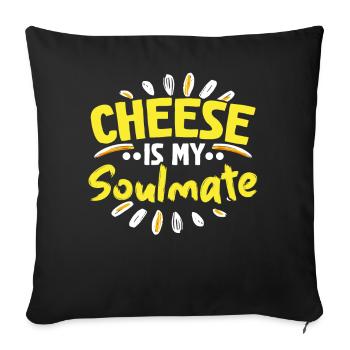 Le fromage est mon âme sœur Cheesy Cheese Lover - Housse de coussin décorative 45 x 45 cm - noir - Devant