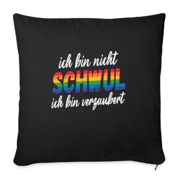 LGBTQ Je ne suis pas gay Je suis enchanté - Housse de coussin décorative 45 x 45 cm - noir - Devant