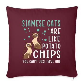 Siamese Cat Cats Cat Owner - Sofa pillowcase 17,3'' x 17,3'' (45 x 45 cm) - burgundy - Front