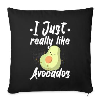 I just like avocados a lot Guac Guacamole Keto - Sofa pillowcase 17,3'' x 17,3'' (45 x 45 cm) - black - Front