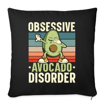 Compulsive Avocado Disease Guac Guacamole Keto - Sofa pillowcase 17,3'' x 17,3'' (45 x 45 cm) - black - Front
