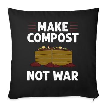 Composting Compost Worm Waste - Sofa pillowcase 17,3'' x 17,3'' (45 x 45 cm) - black - Front