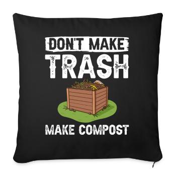 Composting Compost Worm Waste - Sofa pillowcase 17,3'' x 17,3'' (45 x 45 cm) - black - Front
