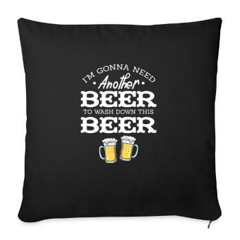 Bière - Housse de coussin décorative 45 x 45 cm - noir - Devant