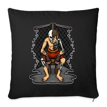 Martial Arts Fighter Sitting Fighter Half Skeleton - Sofa pillowcase 17,3'' x 17,3'' (45 x 45 cm) - black - Front