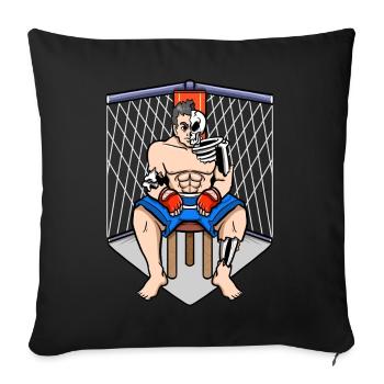 Martial Arts Fighter Sitting Fighter Half Skeleton - Sofa pillowcase 17,3'' x 17,3'' (45 x 45 cm) - black - Front